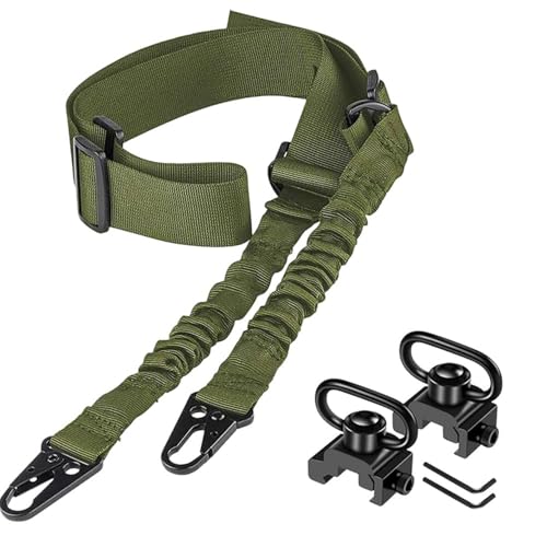 Taktischer Zweipunkt-Sling-2er-Pack Picatinny QD-Schling-Schwenk halterungen Verstellbarer Schulter Gurt für Gewehre-Schnell Spanner und Montage Basis inklusive Taktischer Zweipunkt-Sling-2er-Pack Picatinny QD-Schling-Schwenk halterungen Verstellbarer Schulter Gurt für Gewehre-Schnell Spanner und Montage Basis inklusive von STARTONYOU
