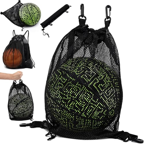 STAY GENT Drawstring Netz Tasche für Basketball Fußball Volleyball, Foldable Tragbar Tasche mit Abnehmbar Haken, Sport Fitnessraum Yoga Ball Ausrüstung Tasche für Jungs Mädchen Kinder STAY GENT Drawstring Netz Tasche für Basketball Fußball Volleyball, Foldable Tragbar Tasche mit Abnehmbar Haken, Sport Fitnessraum Yoga Ball Ausrüstung Tasche für Jungs Mädchen Kinder von STAY GENT