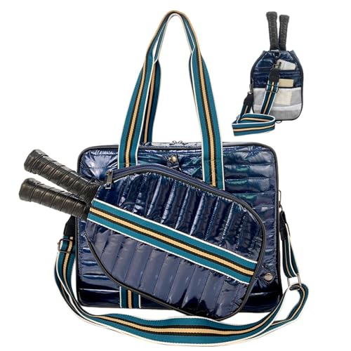 STFEAGYZ Sport Premium Damen Pickleball Tasche, Damen Hand/Schulter Sporttasche mit Wasserflaschenhalter, funktionales und stilvolles Design,Blau von STFEAGYZ