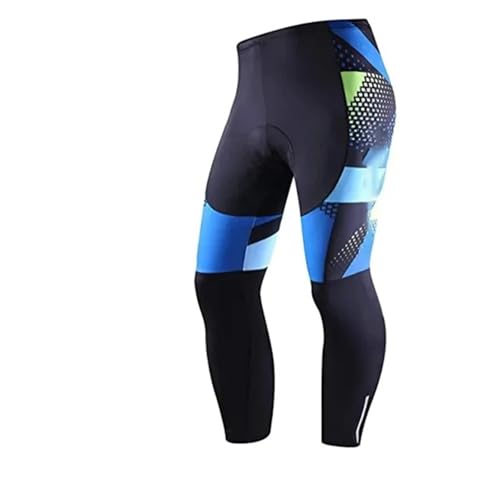 STIDPFZX Fahrradhose Lang Radfahren Trägerhose Mountainbike Atmungsaktive Bequeme Herren Gel Gepolsterte Fahrradhose Triathlon Mann Fahrradhose(Blue01,M) von STIDPFZX