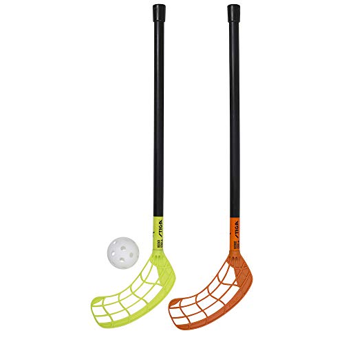 STIGA Unisex-Youth Rookie 55 Star Innenbandy-Set, Schwarz/Grün/Orange, 55 cm von STIGA