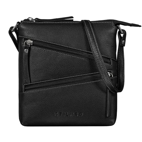 STILORD 'Alina' Schultertasche Damen Leder Vintage Umhängetasche Elegante Damentasche viele Fächer Moderne Lederhandtasche Freizeittasche Crossbody Bag, Farbe:schwarz STILORD 'Alina' Schultertasche Damen Leder Vintage Umhängetasche Elegante Damentasche viele Fächer Moderne Lederhandtasche Freizeittasche Crossbody Bag, Farbe:schwarz von STILORD