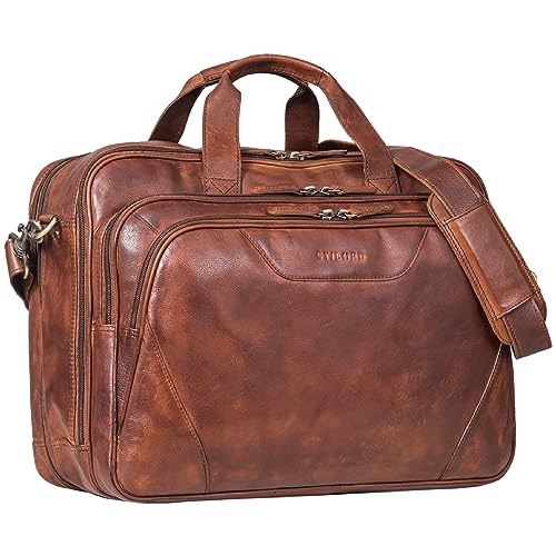 STILORD 'Ansgar' XL Leder Aktentasche zum Umhängen für Herren und Damen Cognac ideal als Lehrertasche Ledertasche 17-18 Zoll Laptop-Tasche Business oder Ordnertasche Echtleder STILORD 'Ansgar' XL Leder Aktentasche zum Umhängen für Herren und Damen Cognac ideal als Lehrertasche Ledertasche 17-18 Zoll Laptop-Tasche Business oder Ordnertasche Echtleder von STILORD