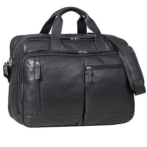 STILORD 'Arnold' Geräumige Laptoptasche Leder 17.3 Zoll bis 19 Zoll Vintage Aktentasche Lehrertasche XXL Echtleder Große Arbeitstasche für Damen und Herren, Farbe:schwarz STILORD 'Arnold' Geräumige Laptoptasche Leder 17.3 Zoll bis 19 Zoll Vintage Aktentasche Lehrertasche XXL Echtleder Große Arbeitstasche für Damen und Herren, Farbe:schwarz von STILORD