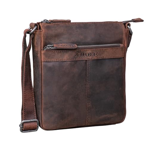 STILORD 'Aspen' Kleine Vintage Umhängetasche Leder Mini Messenger Bag Ledertasche Handtasche zum Umhängen Cross Body Bag Tragetasche Echt-Leder für Damen und Herren, Farbe:zamora - braun von STILORD