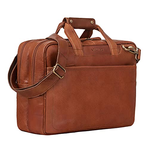 STILORD 'Astor' Große Lehrertasche Leder für Herren Damen Vintage Aktentasche XL Businesstasche Umhängetasche für breite A4 Ordner Laptop Trolley Aufsteckbar, Farbe:maraska - braun STILORD 'Astor' Große Lehrertasche Leder für Herren Damen Vintage Aktentasche XL Businesstasche Umhängetasche für breite A4 Ordner Laptop Trolley Aufsteckbar, Farbe:maraska - braun von STILORD
