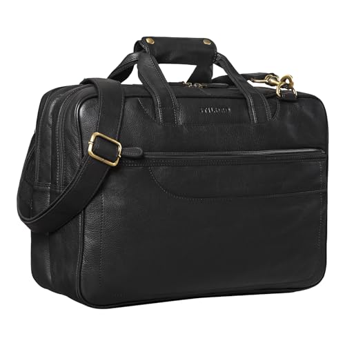 STILORD 'Astor' Große Lehrertasche Leder für Herren Damen Vintage Aktentasche XL Businesstasche Umhängetasche für breite A4 Ordner Laptop Trolley Aufsteckbar, Farbe:schwarz STILORD 'Astor' Große Lehrertasche Leder für Herren Damen Vintage Aktentasche XL Businesstasche Umhängetasche für breite A4 Ordner Laptop Trolley Aufsteckbar, Farbe:schwarz von STILORD