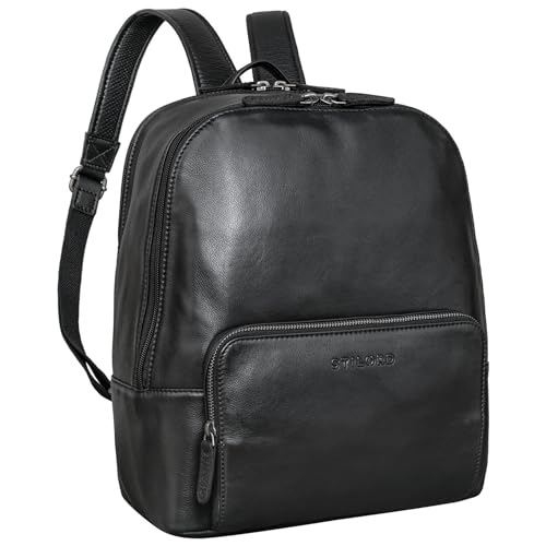 STILORD 'Athena' Rucksack Damen Groß Leder Daypack mit Laptopfach 13,3 Zoll Vintage Lederrucksack für Frauen Trolley aufsteckbar Echtleder, Farbe:schwarz STILORD 'Athena' Rucksack Damen Groß Leder Daypack mit Laptopfach 13,3 Zoll Vintage Lederrucksack für Frauen Trolley aufsteckbar Echtleder, Farbe:schwarz von STILORD