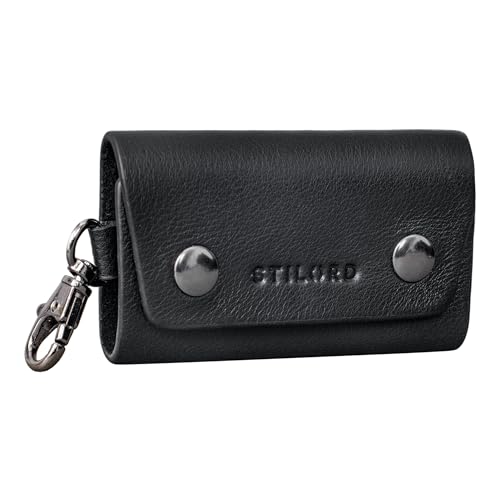 STILORD 'Atticus' Leder Schlüsselmappe Karabiner Schlüsseletui Lederetui mit Karabinerhaken Schlüssel Organizer Vintage Echtleder, Farbe:schwarz STILORD 'Atticus' Leder Schlüsselmappe Karabiner Schlüsseletui Lederetui mit Karabinerhaken Schlüssel Organizer Vintage Echtleder, Farbe:schwarz von STILORD