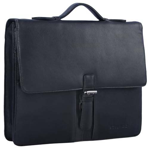 STILORD 'Aurelio' Vintage Konferenzmappe Leder mit Griff A4 Aktentasche schmal Aktenmappe Dokumentenmappe mit Henkel für 13,3 Zoll MacBooks echtes Rindsleder, Farbe:schwarz STILORD 'Aurelio' Vintage Konferenzmappe Leder mit Griff A4 Aktentasche schmal Aktenmappe Dokumentenmappe mit Henkel für 13,3 Zoll MacBooks echtes Rindsleder, Farbe:schwarz von STILORD