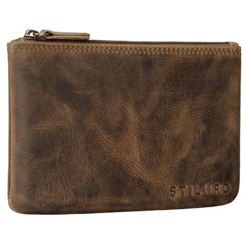 STILORD 'Barry' Vintage Ledermäppchen für Stifte Kosmetik Geld Brille Schlüssel Pass ideal als Stifteetui Federmappe Schminktasche Täschchen aus Leder von STILORD