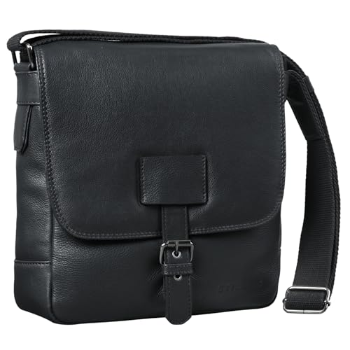 STILORD 'Bennet' Messenger Bag Herrentasche Leder zum Umhängen Hochwertige Schultertasche für 10.1 Zoll Tablet iPad Echtes Vintage Leder, Farbe:schwarz STILORD 'Bennet' Messenger Bag Herrentasche Leder zum Umhängen Hochwertige Schultertasche für 10.1 Zoll Tablet iPad Echtes Vintage Leder, Farbe:schwarz von STILORD