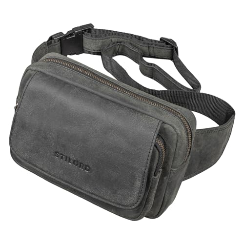 STILORD 'Boston' Gürteltasche Leder Vintage Bauchtasche Männer Frauen Hüfttasche für Kamera Jogging Reise Festival Sport Doggy Bag Echtleder, Farbe:avaro - grau STILORD 'Boston' Gürteltasche Leder Vintage Bauchtasche Männer Frauen Hüfttasche für Kamera Jogging Reise Festival Sport Doggy Bag Echtleder, Farbe:avaro - grau von STILORD