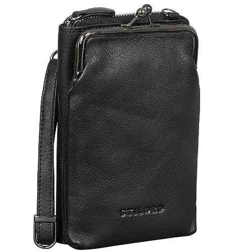 STILORD 'Brea' Echt-Leder Vintage Damen-Geldbörse mit Handytasche zum Umhängen mit Kiss-Lock-Verschluss, NFC und RFID Schutz ideal als Umhängetasche Crossovertasche, Farbe:schwarz STILORD 'Brea' Echt-Leder Vintage Damen-Geldbörse mit Handytasche zum Umhängen mit Kiss-Lock-Verschluss, NFC und RFID Schutz ideal als Umhängetasche Crossovertasche, Farbe:schwarz von STILORD