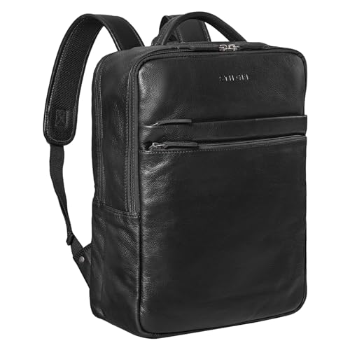STILORD 'Brooklyn' Großer Laptop Rucksack Leder Vintage XL Business Rucksack für 15,6 Zoll Notebooks Lederrucksack Studium Reisen Trolley Aufsteckbar Daypack Echtleder, Farbe:schwarz STILORD 'Brooklyn' Großer Laptop Rucksack Leder Vintage XL Business Rucksack für 15,6 Zoll Notebooks Lederrucksack Studium Reisen Trolley Aufsteckbar Daypack Echtleder, Farbe:schwarz von STILORD