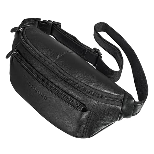 STILORD 'Bryce' Bauchtasche Leder Gürteltasche Damen Herren Vintage Hüfttasche Reisetasche Urlaub Jogging Festival Echtleder, Farbe:schwarz STILORD 'Bryce' Bauchtasche Leder Gürteltasche Damen Herren Vintage Hüfttasche Reisetasche Urlaub Jogging Festival Echtleder, Farbe:schwarz von STILORD