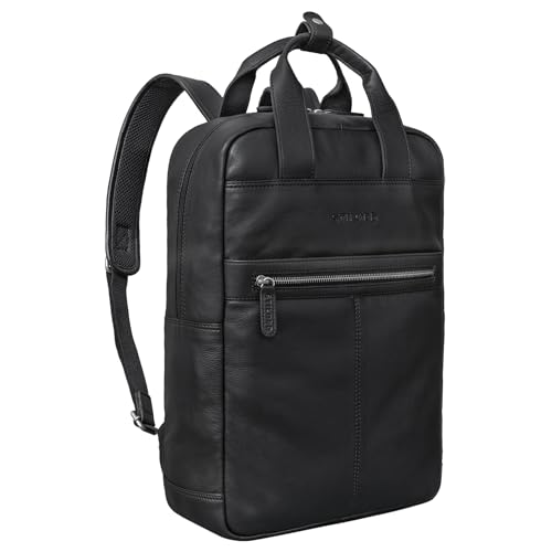 STILORD 'Bryn' Leder Rucksack mit Laptopfach XL Business Rucksack Herren Damen Lederrucksack Groß für 16 Zoll MacBook Trolley Aufsteckbar Vintage Echt Leder, Farbe:schwarz STILORD 'Bryn' Leder Rucksack mit Laptopfach XL Business Rucksack Herren Damen Lederrucksack Groß für 16 Zoll MacBook Trolley Aufsteckbar Vintage Echt Leder, Farbe:schwarz von STILORD