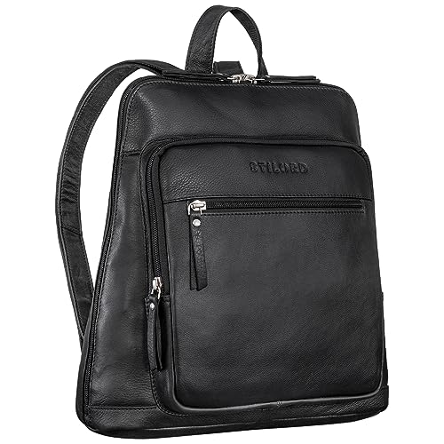 STILORD 'Camden' Moderner Lederrucksack Damen Echtleder Elegant Mittelgroß - ideal als Cityrucksack Frauen Tagesrucksack Laptop-Rucksack 13-14 Zoll oder Reise Daypack, Farbe:schwarz STILORD 'Camden' Moderner Lederrucksack Damen Echtleder Elegant Mittelgroß - ideal als Cityrucksack Frauen Tagesrucksack Laptop-Rucksack 13-14 Zoll oder Reise Daypack, Farbe:schwarz von STILORD