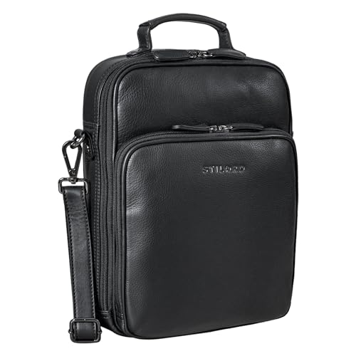 STILORD 'Can' Männer Tasche Leder groß Vintage Herrentasche Umhängetasche Cross-Body Bag Leder Unikat für den modernen Mann Echtleder, Farbe:schwarz STILORD 'Can' Männer Tasche Leder groß Vintage Herrentasche Umhängetasche Cross-Body Bag Leder Unikat für den modernen Mann Echtleder, Farbe:schwarz von STILORD