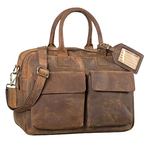 STILORD 'Carlo' Große Umhängetasche Leder Lehrertasche Aktentasche Schultertasche Reise Beruf Freizeit 15,6 Zoll Laptop College Bag Arbeit Büro, Farbe:colorado - braun STILORD 'Carlo' Große Umhängetasche Leder Lehrertasche Aktentasche Schultertasche Reise Beruf Freizeit 15,6 Zoll Laptop College Bag Arbeit Büro, Farbe:colorado - braun von STILORD
