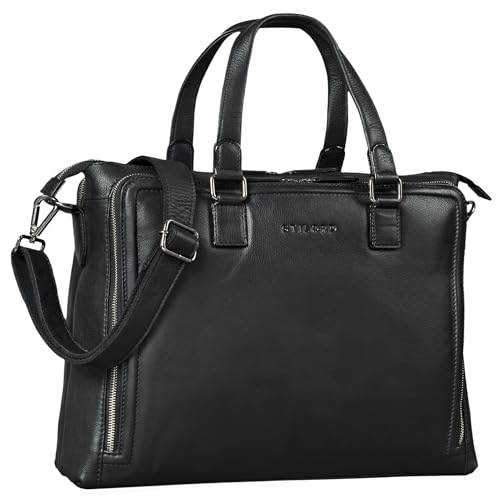 STILORD 'Claire' Businesstasche Damen Leder 15 Zoll Laptoptasche DIN A4 Aktentasche Umhängetasche und Handtasche Büro, Farbe:schwarz STILORD 'Claire' Businesstasche Damen Leder 15 Zoll Laptoptasche DIN A4 Aktentasche Umhängetasche und Handtasche Büro, Farbe:schwarz von STILORD