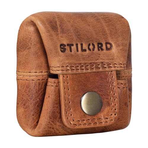 STILORD 'Claron' Kleingeldbörse Leder Münzbeutel Vintage Münzbörse Klein Mini Geldbeutel Wiener Schachtel Minibörse Echtleder mit Geschenkbox, Farbe:Kara - Cognac STILORD 'Claron' Kleingeldbörse Leder Münzbeutel Vintage Münzbörse Klein Mini Geldbeutel Wiener Schachtel Minibörse Echtleder mit Geschenkbox, Farbe:Kara - Cognac von STILORD