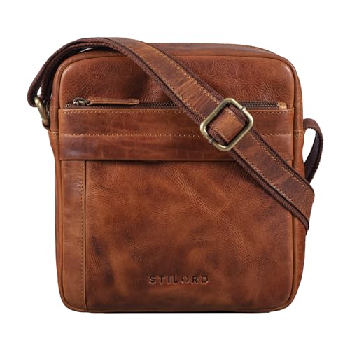 STILORD 'Craig' Herren Schultertasche klein Leder Umhängetasche Männer Herrenhandtasche für 10,1 Zoll echtes Vintage Rindsleder, Farbe:kara - cognac STILORD 'Craig' Herren Schultertasche klein Leder Umhängetasche Männer Herrenhandtasche für 10,1 Zoll echtes Vintage Rindsleder, Farbe:kara - cognac von STILORD