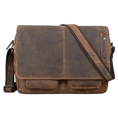 STILORD 'Curtis' Umhängetasche Leder als Messenger Bag oder Aktentasche Vintage Laptoptasche 15,6 Zoll Schultertasche Büchertasche Echtleder, Farbe:calais - braun STILORD 'Curtis' Umhängetasche Leder als Messenger Bag oder Aktentasche Vintage Laptoptasche 15,6 Zoll Schultertasche Büchertasche Echtleder, Farbe:calais - braun von STILORD