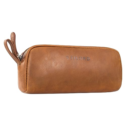 STILORD 'Dale' Federtasche Leder groß Federmappe Büro Federmäppchen Lehrer Zubehör Vintage Stiftemappe Echtleder Stife-Etui, Farbe:Cognac - braun STILORD 'Dale' Federtasche Leder groß Federmappe Büro Federmäppchen Lehrer Zubehör Vintage Stiftemappe Echtleder Stife-Etui, Farbe:Cognac - braun von STILORD