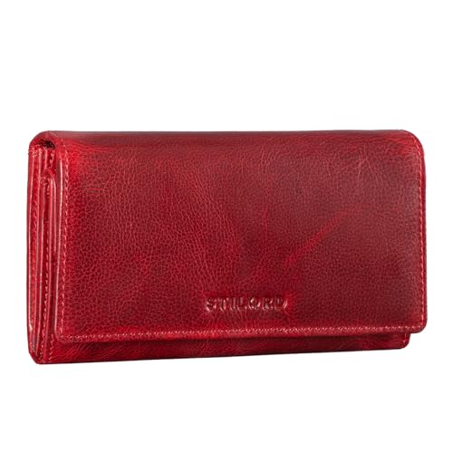 STILORD Damen-Geldbörse aus Leder rot - Frauen-Geldbeutel mit RFID & NFC Schutz - Vintage Portmonnaie aus Echtleder + Geschenkbox 'Marquesa' STILORD Damen-Geldbörse aus Leder rot - Frauen-Geldbeutel mit RFID & NFC Schutz - Vintage Portmonnaie aus Echtleder + Geschenkbox 'Marquesa' von STILORD