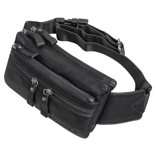STILORD 'Damian' Große Bauchtasche Leder Vintage Gürteltasche für Herren Damen Crossbody Hip Bag Moderne Hüfttasche für Reisen Jogging Festival aus Echtem Leder, Farbe:schwarz STILORD 'Damian' Große Bauchtasche Leder Vintage Gürteltasche für Herren Damen Crossbody Hip Bag Moderne Hüfttasche für Reisen Jogging Festival aus Echtem Leder, Farbe:schwarz von STILORD