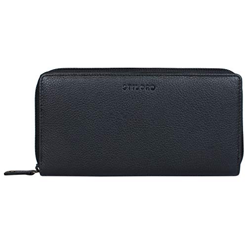 STILORD 'Dana' Damen Geldbörse lang Leder Anti RFID NFC Vintage Portemonnaie im Querformat große Brieftasche mit Reißverschluss für Kleingeld EC-Karten Echtleder, Farbe:schwarz STILORD 'Dana' Damen Geldbörse lang Leder Anti RFID NFC Vintage Portemonnaie im Querformat große Brieftasche mit Reißverschluss für Kleingeld EC-Karten Echtleder, Farbe:schwarz von STILORD