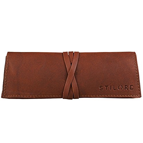 STILORD 'David' Federmäppchen aus echtem Büffel Leder im Vintage Look Etui Griffelmappe Federmappe Schreibmappe Federtasche, Farbe:Cognac - braun STILORD 'David' Federmäppchen aus echtem Büffel Leder im Vintage Look Etui Griffelmappe Federmappe Schreibmappe Federtasche, Farbe:Cognac - braun von STILORD