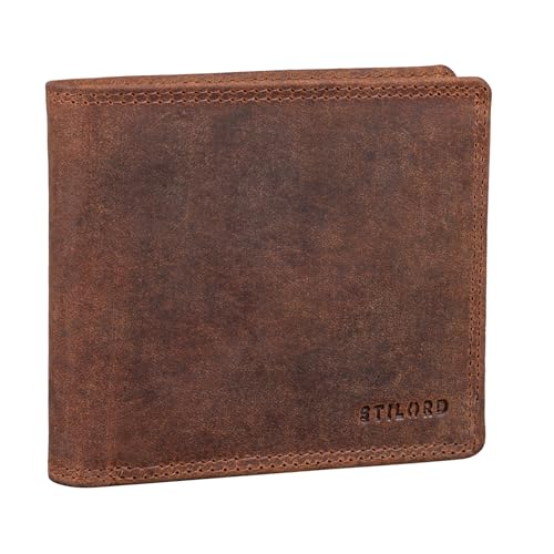 STILORD 'Derek' RFID Portemonnaie Leder Herren Geldbörse mit NFC Protector Brieftasche Vintage Echtleder Geschenkidee in Geschenkbox, Farbe:Torino - braun von STILORD