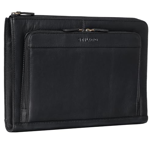 STILORD 'Dillon' Leder Aktenmappe Konferenzmappe 13 Zoll Laptoptasche Vintage Dokumentenmappe Schreibmappe DIN A4 Businessmappe Portfolio Mappe Echtleder, Farbe:schwarz STILORD 'Dillon' Leder Aktenmappe Konferenzmappe 13 Zoll Laptoptasche Vintage Dokumentenmappe Schreibmappe DIN A4 Businessmappe Portfolio Mappe Echtleder, Farbe:schwarz von STILORD
