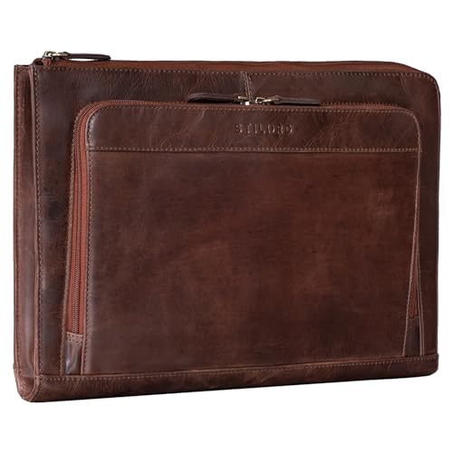 STILORD 'Dillon' Leder Aktenmappe Konferenzmappe 13 Zoll Laptoptasche Vintage Dokumentenmappe Schreibmappe DIN A4 Businessmappe Portfolio Mappe Echtleder, Farbe:Florida - braun STILORD 'Dillon' Leder Aktenmappe Konferenzmappe 13 Zoll Laptoptasche Vintage Dokumentenmappe Schreibmappe DIN A4 Businessmappe Portfolio Mappe Echtleder, Farbe:Florida - braun von STILORD