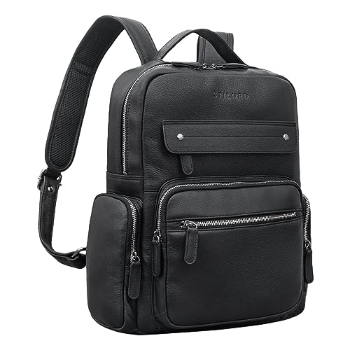 STILORD 'Edison' Leder Studenten-Rucksack mit Laptop-Fach 13 5 Zoll Echtleder Vintage ideal als Backpack Cityrucksack Bürorucksack Aktenrucksack Ordnerrucksack, Farbe:schwarz STILORD 'Edison' Leder Studenten-Rucksack mit Laptop-Fach 13 5 Zoll Echtleder Vintage ideal als Backpack Cityrucksack Bürorucksack Aktenrucksack Ordnerrucksack, Farbe:schwarz von STILORD