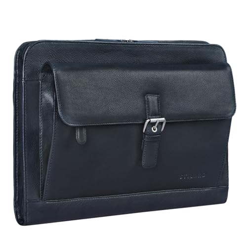 STILORD 'Emilius' Aktenmappe Leder A4 Vintage Konferenzmappe mit Reißverschluss Schreibmappe für 13,3 Zoll Laptop MacBook elegante Konferenzmappe Echtleder, Farbe:schwarz STILORD 'Emilius' Aktenmappe Leder A4 Vintage Konferenzmappe mit Reißverschluss Schreibmappe für 13,3 Zoll Laptop MacBook elegante Konferenzmappe Echtleder, Farbe:schwarz von STILORD