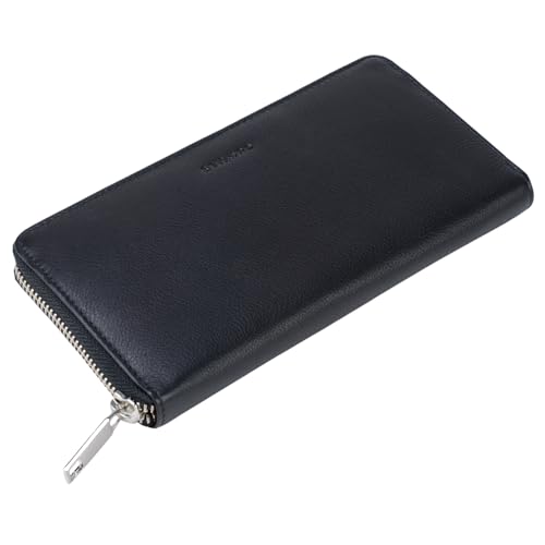 STILORD 'Emma' Leder Portemonnaie Damen RFID Schutz Geldbörse Damen RFID Blocker Querformat Brieftasche für EC-Karten Kleingeld mit Geschenkbox Echtleder, Farbe:schwarz STILORD 'Emma' Leder Portemonnaie Damen RFID Schutz Geldbörse Damen RFID Blocker Querformat Brieftasche für EC-Karten Kleingeld mit Geschenkbox Echtleder, Farbe:schwarz von STILORD