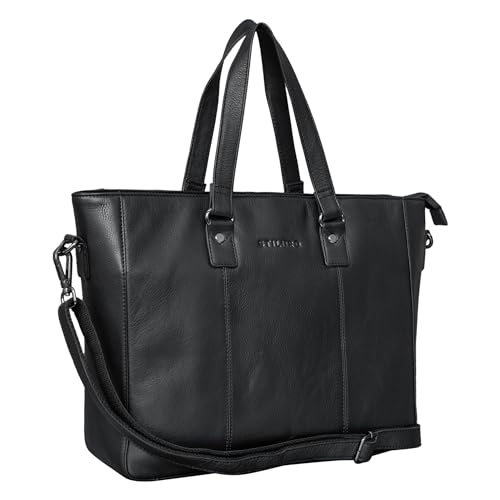 STILORD Damen-Shopper aus Leder schwarz - Vintage Handtasche für Damen - Frauen-Schultertasche - 13,3 Zoll, perfekt für Laptop 'Emmeline' STILORD Damen-Shopper aus Leder schwarz - Vintage Handtasche für Damen - Frauen-Schultertasche - 13,3 Zoll, perfekt für Laptop 'Emmeline' von STILORD