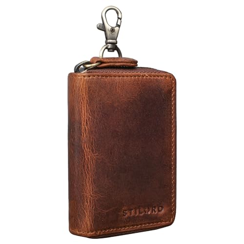 STILORD 'Emory' Schlüsseletui mit Kartenfach Leder Schlüsseltasche für viele Schlüssel RFID Kreditkartenetui Vintage Echtleder, Farbe:Kara - Cognac STILORD 'Emory' Schlüsseletui mit Kartenfach Leder Schlüsseltasche für viele Schlüssel RFID Kreditkartenetui Vintage Echtleder, Farbe:Kara - Cognac von STILORD