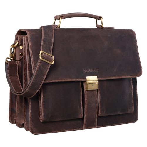 STILORD 'Eros' Aktentasche Leder 15,6 Zoll Laptoptasche Business Umhängetasche Große Arbeitstasche XL Vintage Ledertasche mit Dreifachtrenner, Farbe:granada - braun STILORD 'Eros' Aktentasche Leder 15,6 Zoll Laptoptasche Business Umhängetasche Große Arbeitstasche XL Vintage Ledertasche mit Dreifachtrenner, Farbe:granada - braun von STILORD