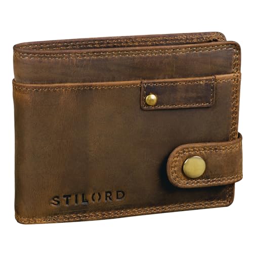 STILORD 'Finley' Leder Geldbörse Herren RFID und NFC Schutz Männer Portemonnaie mit Druckknopf Brieftasche mit Ausleseschutz in Geschenkbox, Farbe:mittel - braun STILORD 'Finley' Leder Geldbörse Herren RFID und NFC Schutz Männer Portemonnaie mit Druckknopf Brieftasche mit Ausleseschutz in Geschenkbox, Farbe:mittel - braun von STILORD