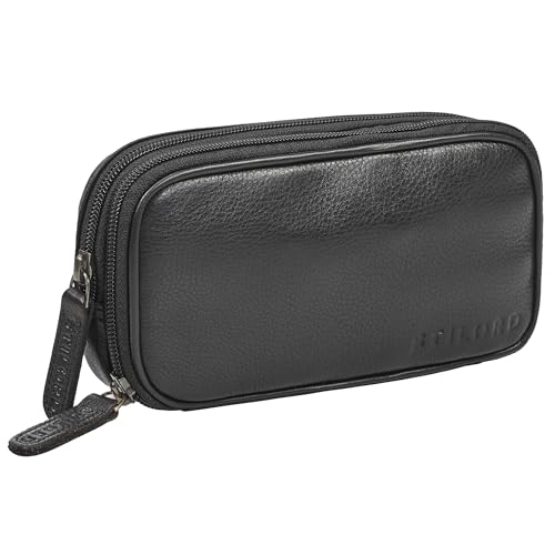 STILORD 'Fiore' Leder Federmappe Vintage mit Reißverschluss Stiftemappe Federmäppchen Etui Schule Uni Echtleder Kosmetiktasche für Damen und Herren, Farbe:schwarz STILORD 'Fiore' Leder Federmappe Vintage mit Reißverschluss Stiftemappe Federmäppchen Etui Schule Uni Echtleder Kosmetiktasche für Damen und Herren, Farbe:schwarz von STILORD