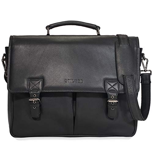 STILORD 'Georg' Aktentasche Leder Vintage Dokumententasche Lehrertasche Business Büro für große Aktenordner 15,6 Zoll Laptopfach echtes Rindsleder, Farbe:schwarz STILORD 'Georg' Aktentasche Leder Vintage Dokumententasche Lehrertasche Business Büro für große Aktenordner 15,6 Zoll Laptopfach echtes Rindsleder, Farbe:schwarz von STILORD