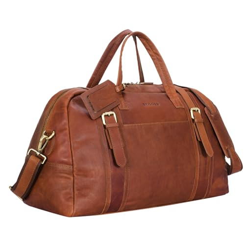 STILORD 'Georgia' Große Reisetasche Vintage Leder mit Tragegriff und Schultergurt Reisegepäck Handgepäck in Kabinengröße aus echtem Büffel Leder, Farbe:Cognac - braun STILORD 'Georgia' Große Reisetasche Vintage Leder mit Tragegriff und Schultergurt Reisegepäck Handgepäck in Kabinengröße aus echtem Büffel Leder, Farbe:Cognac - braun von STILORD