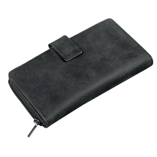 STILORD 'Greta' Vintage Damen Geldbörse Leder Portemonnaie Blumen Muster Große Geldbörse Lianen Gross Quer 13x EC-Karten und Kleingeld aus Rindsleder, Farbe:anthrazit STILORD 'Greta' Vintage Damen Geldbörse Leder Portemonnaie Blumen Muster Große Geldbörse Lianen Gross Quer 13x EC-Karten und Kleingeld aus Rindsleder, Farbe:anthrazit von STILORD