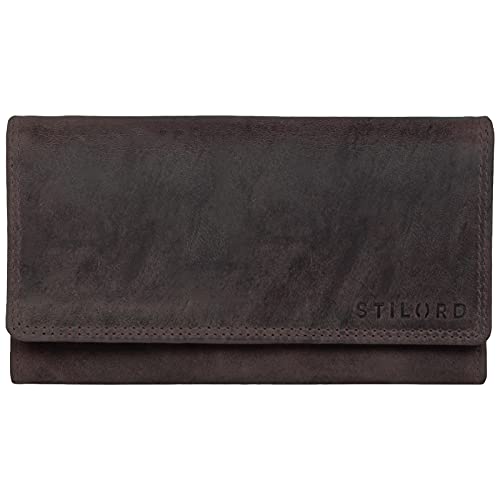 STILORD 'Hannah' Vintage Geldbörse für Damen aus Antik Leder groß Portemonnaie Reißverschluss Kleingeld EC-Karten Horizontal mit RFID NFC Schutz, Farbe:dunkel - braun STILORD 'Hannah' Vintage Geldbörse für Damen aus Antik Leder groß Portemonnaie Reißverschluss Kleingeld EC-Karten Horizontal mit RFID NFC Schutz, Farbe:dunkel - braun von STILORD