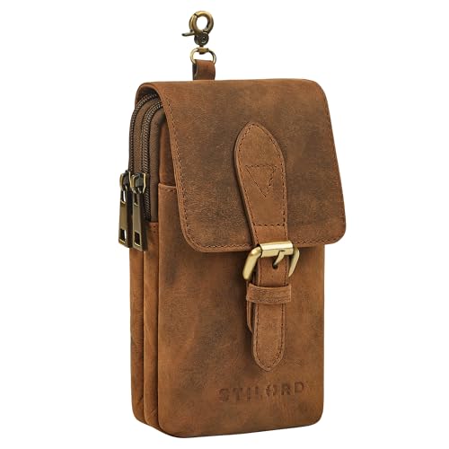 STILORD 'Harper' Handy Gürteltasche Leder Vintage Kleine Handytasche Hüfttasche mit Karabinerhaken und Gürtelschlaufe Tasche für Herren Damen Echtleder, Farbe:Avani - braun STILORD 'Harper' Handy Gürteltasche Leder Vintage Kleine Handytasche Hüfttasche mit Karabinerhaken und Gürtelschlaufe Tasche für Herren Damen Echtleder, Farbe:Avani - braun von STILORD