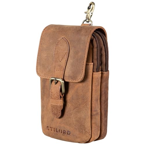 STILORD 'Harper' Handy Gürteltasche Leder Vintage Kleine Handytasche Hüfttasche mit Karabinerhaken und Gürtelschlaufe Tasche für Herren Damen Echtleder, Farbe:Torino - braun STILORD 'Harper' Handy Gürteltasche Leder Vintage Kleine Handytasche Hüfttasche mit Karabinerhaken und Gürtelschlaufe Tasche für Herren Damen Echtleder, Farbe:Torino - braun von STILORD